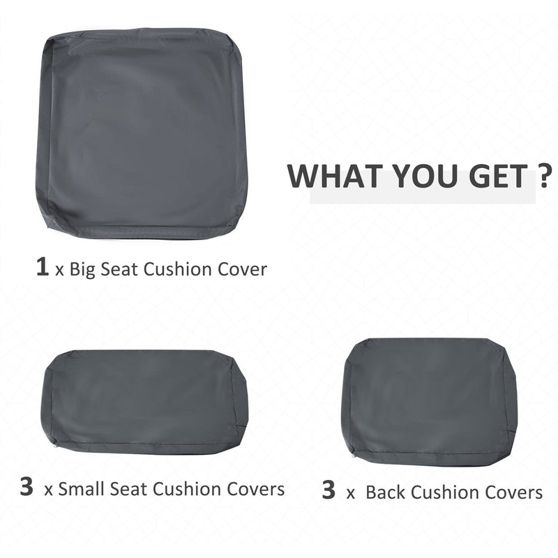 Grey Replacement Cushion Covers for Rattan Sofa (Cover Only)