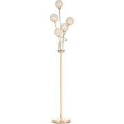 HOMCOM Crystal Floor Lamps for Living Room Bedroom with 5 Light, Modern Upright Standing Lamp, 34x25x156cm, Gold Tone Homcom