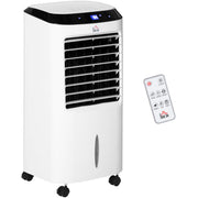 HOMCOM Portable Air Cooler, Evaporative Anion Ice Cooling Fan Water Conditioner Humidifier Unit w/3 Speed, Remote Controller, Timer for Home Bedroom Homcom