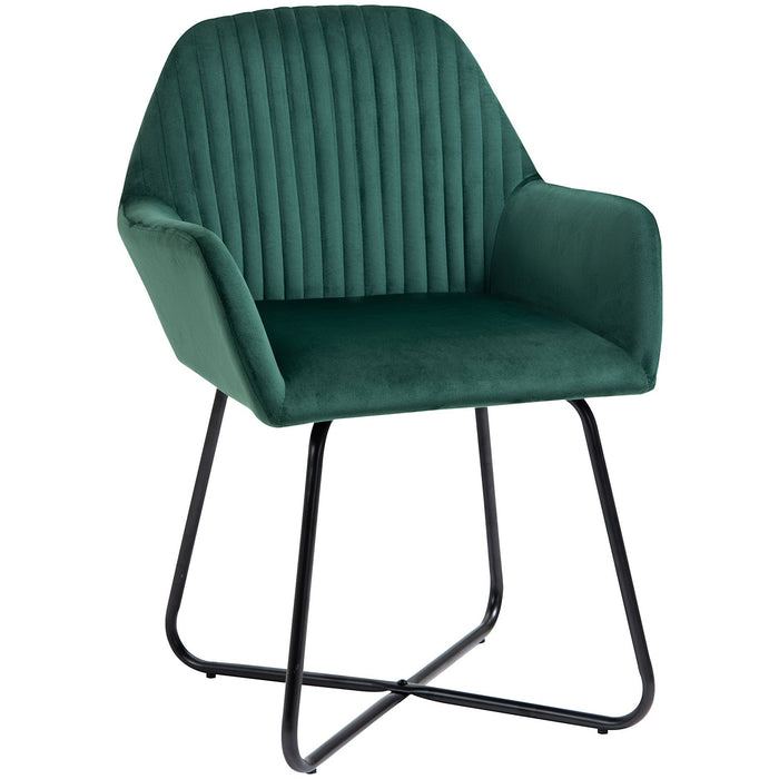 Velvet Touch Modern Lounge Armchair with Metal Base