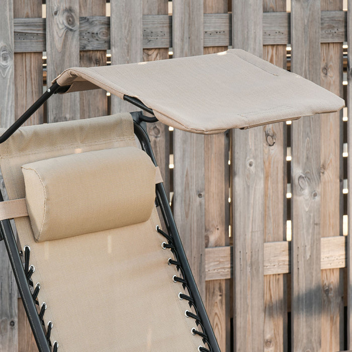 Zero Gravity Sun Lounger With Sun Shade