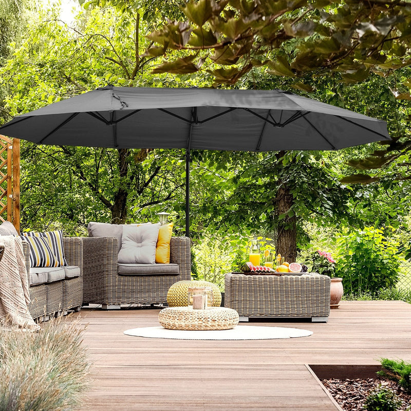 Large Cantilever Umbrella With Cross Base Outsunny