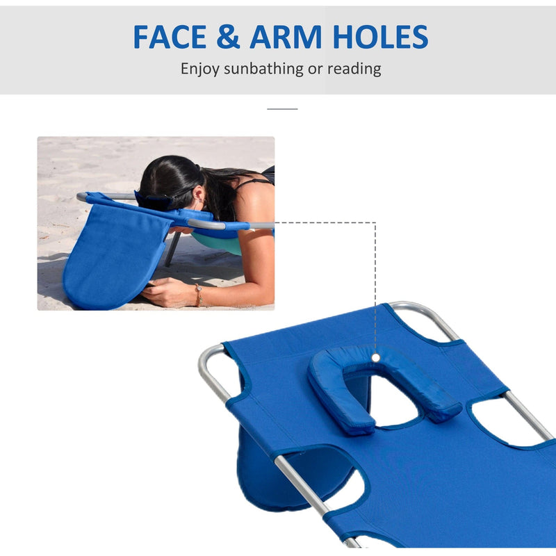 Sun Lounger With Face Hole Outsunny