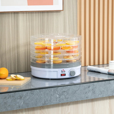 5 Tier Food Dehydrator, 245W, Adjustable Temp, Black Homcom
