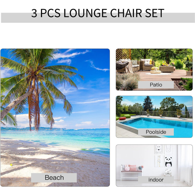 3-Piece Sun Loungers With Table