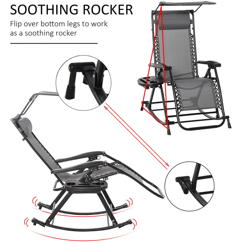 Zero Gravity Sun Lounger With Sun Shade