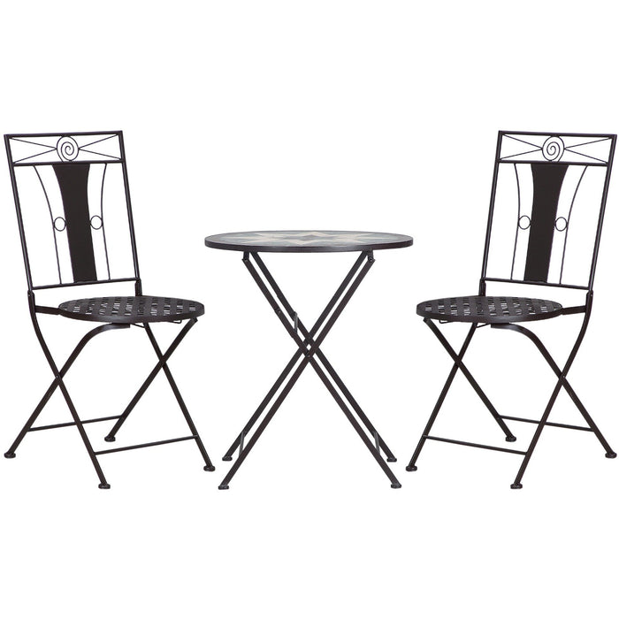 Folding Mosaic Patio Bistro Set