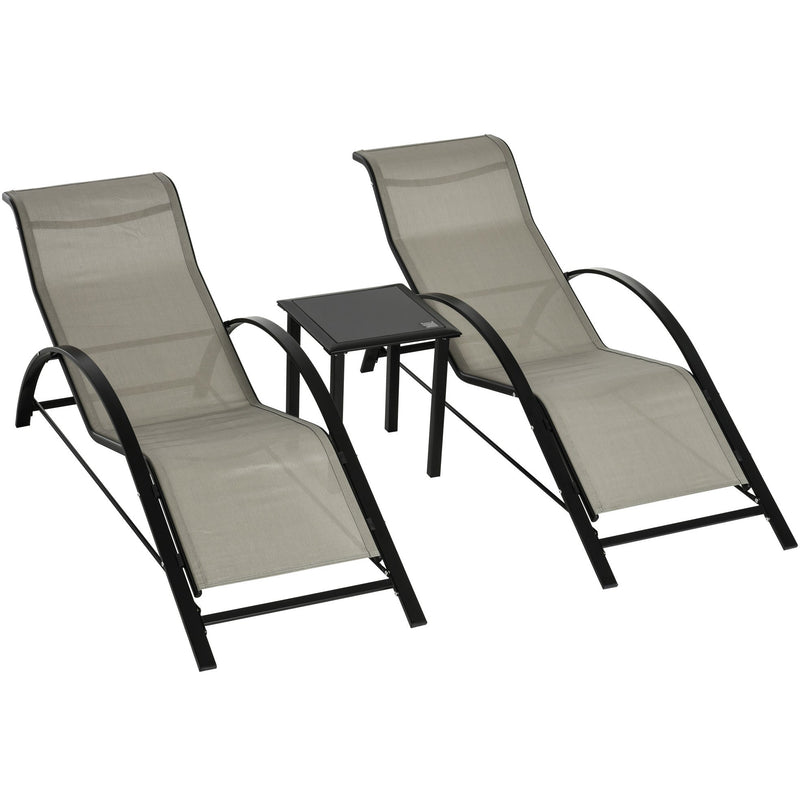3-Piece Sun Loungers With Table