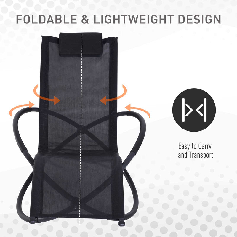 Grey Orbital Rocking Zero Gravity Chair Outsunny