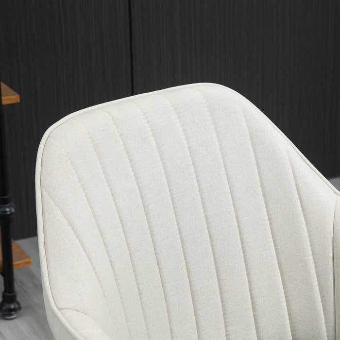 Beige Office Chair With Scalloped Back