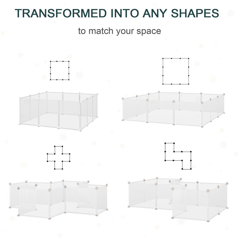 White DIY Plastic Pet Playpen: 12 Panels