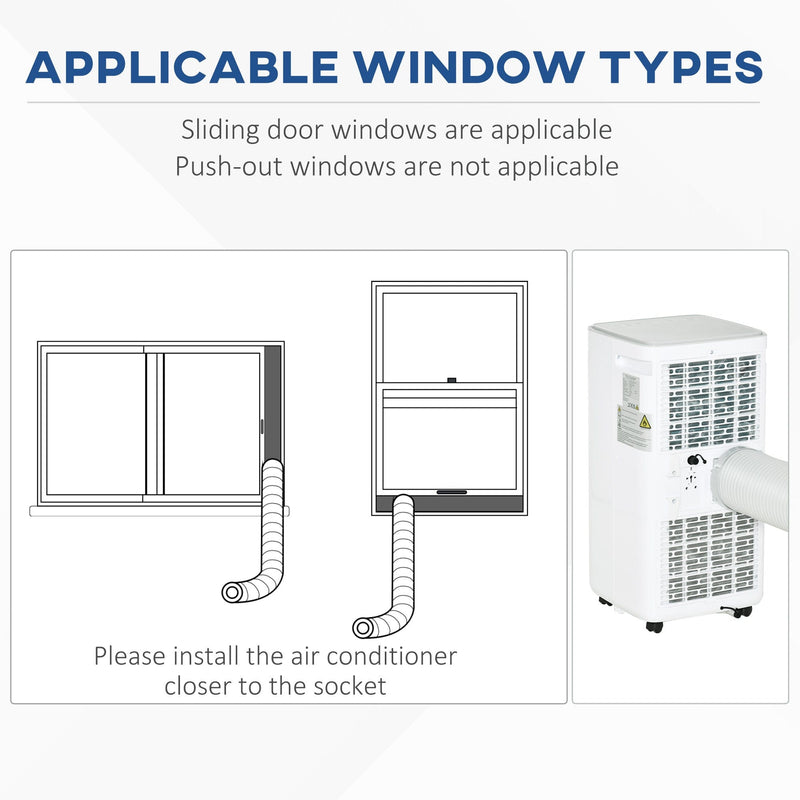 HOMCOM 10000 BTU Mobile Air Conditioner Portable AC Unit for Cooling Dehumidifying Ventilating with Remote Controller, LED Displa, White Homcom