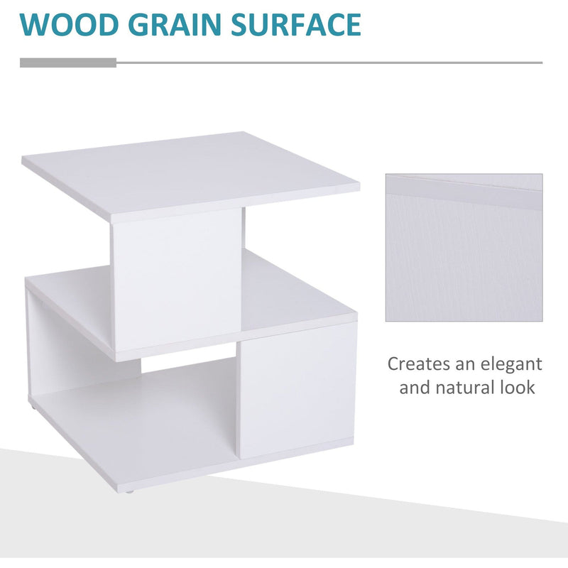 2 Tier Square Coffee Table with Storage