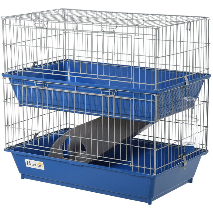 Metal 2 Tier Guinea Pig Hutch, Blue