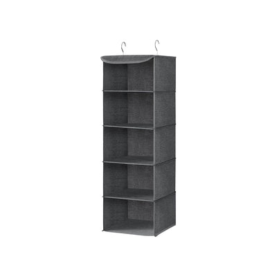 2 Set Hanging Wardrobe Storage Shelves, Grey Songmics