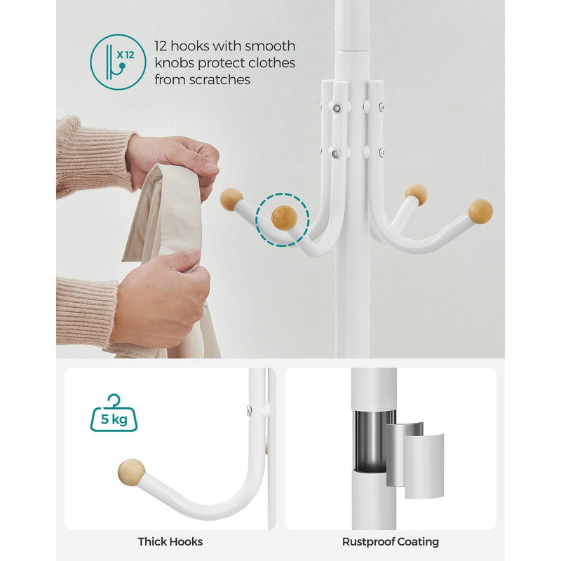 White Metal Coat Stand by Songmics