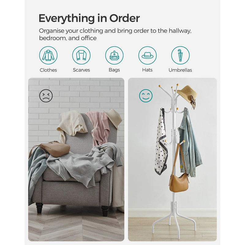 White Metal Coat Stand by Songmics