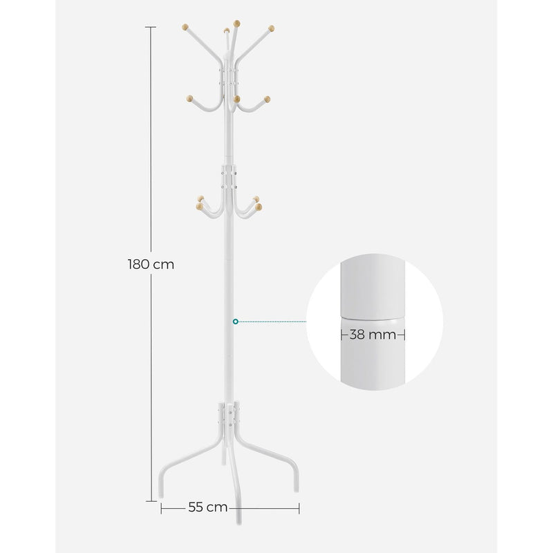 White Metal Coat Stand by Songmics