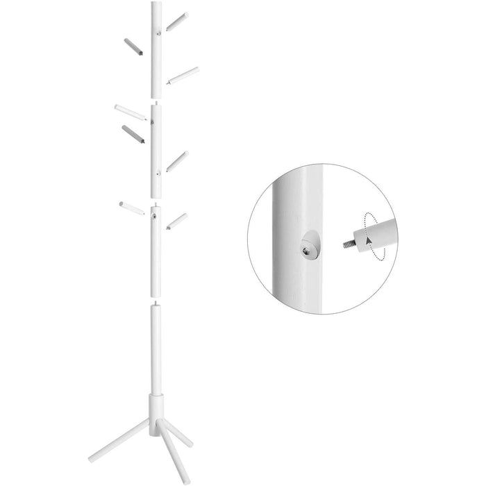 Vasagle White Solid Wood Coat & Hat Stand