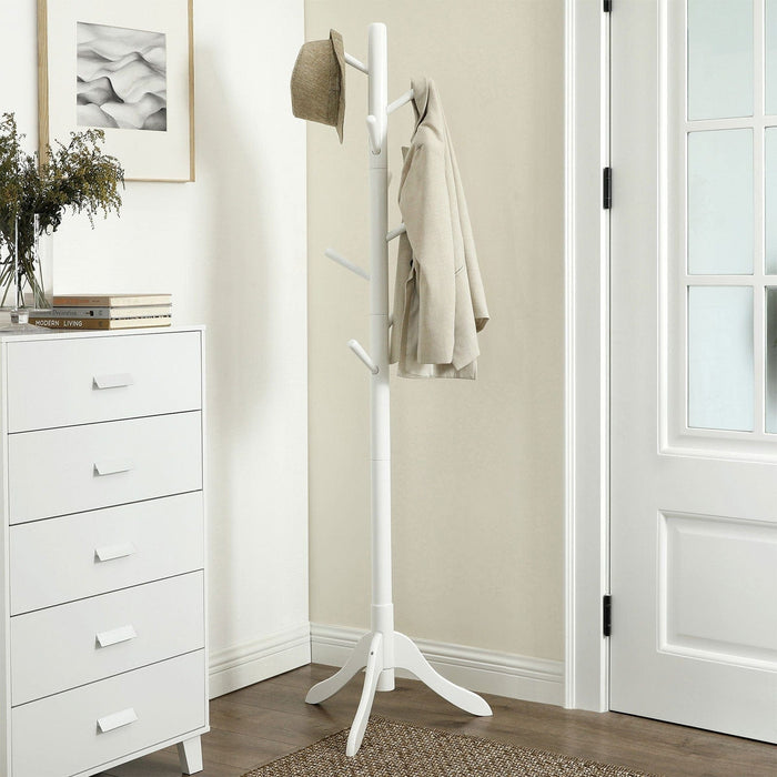 White Wooden Coat Stand by Vasagle