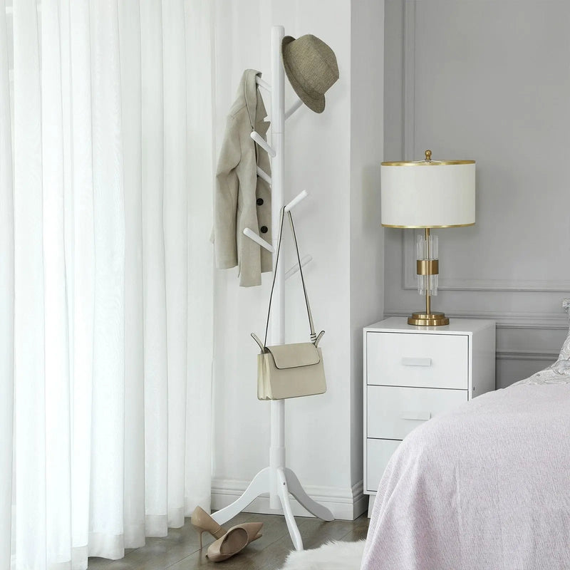 White Wooden Coat Stand by Vasagle - Perfect for keeping your hallway organised and tidy