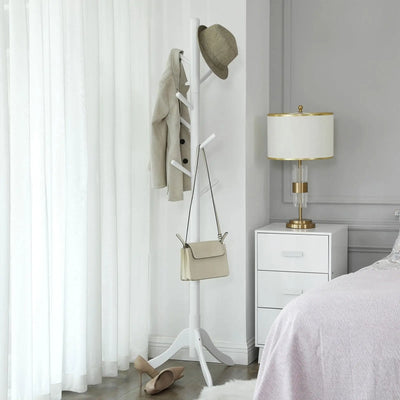 White Wooden Coat Stand by Vasagle - Perfect for keeping your hallway organised and tidy