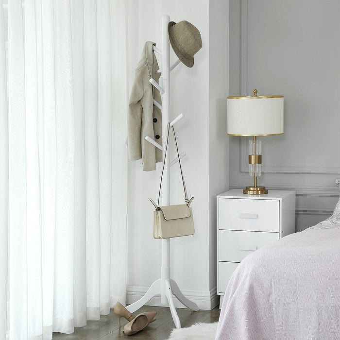 White Wooden Coat Stand by Vasagle