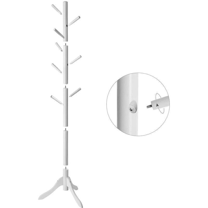 White Wooden Coat Stand by Vasagle - Perfect for keeping your hallway organised and tidy