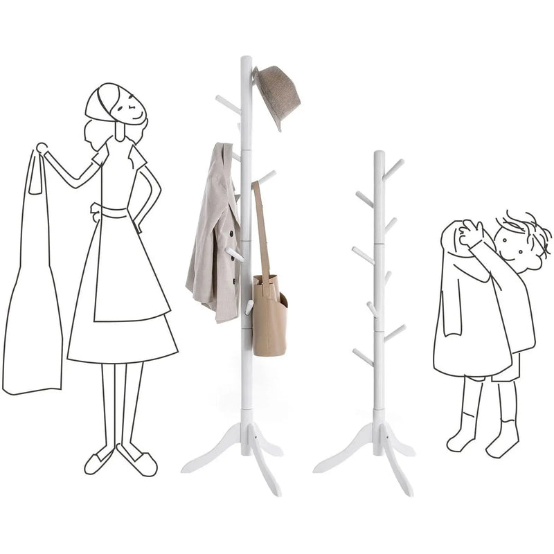 White Wooden Coat Stand by Vasagle - Perfect for keeping your hallway organised and tidy