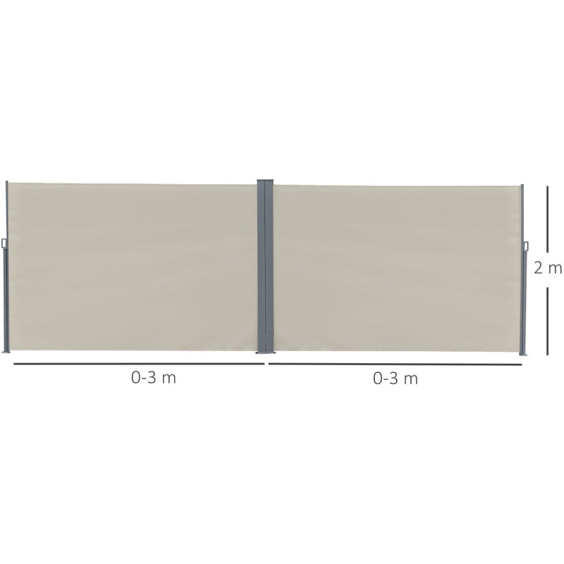 Double Pull Out Side Awning, 6 x 2m