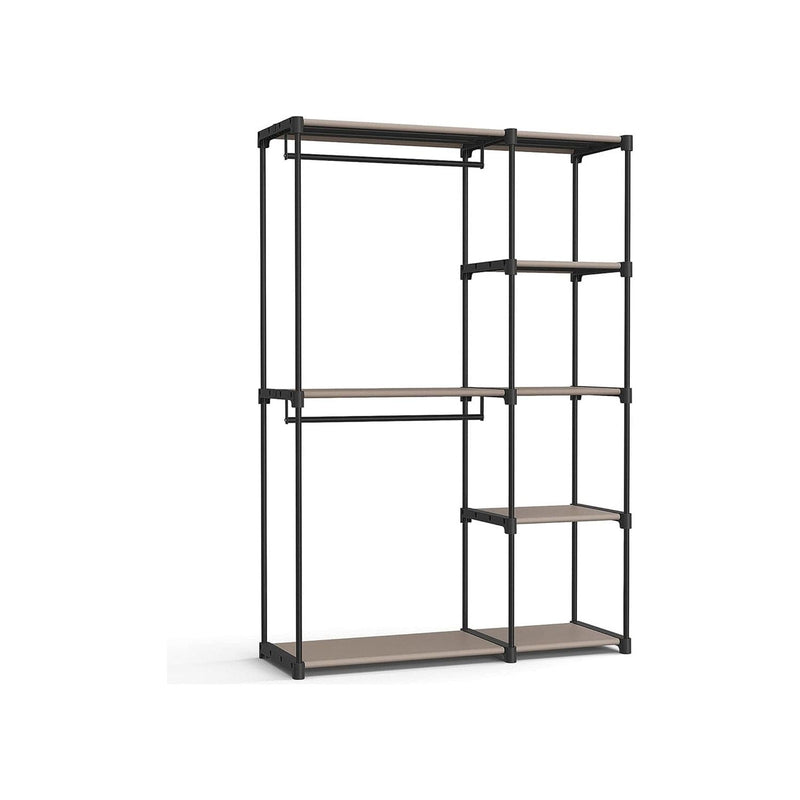 Portable Open Wardrobe Metal Frame, Black Songmics
