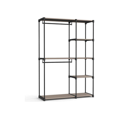 Portable Open Wardrobe Metal Frame, Black Songmics