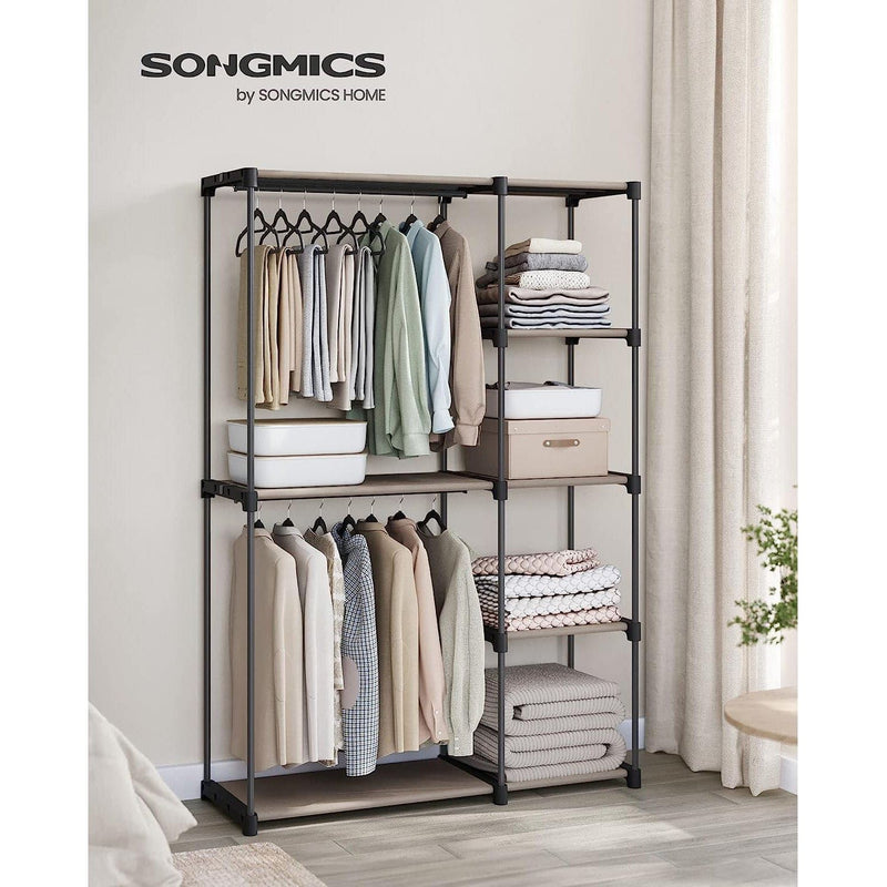 Portable Open Wardrobe Metal Frame, Black Songmics