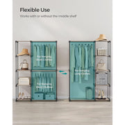 Portable Open Wardrobe Metal Frame, Black Songmics
