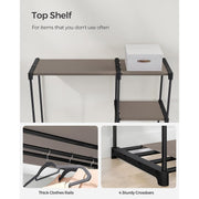 Portable Open Wardrobe Metal Frame, Black Songmics