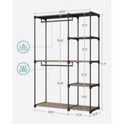 Portable Open Wardrobe Metal Frame, Black Songmics