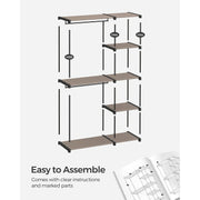 Portable Open Wardrobe Metal Frame, Black Songmics