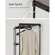 Portable Open Wardrobe Metal Frame, Black Songmics