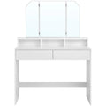 White Dressing Table With Drawers and Mirror by Vasagle - Perfect for bedroom or dressing room