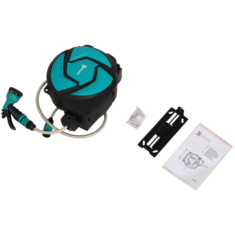 Automatic Garden Hose Reel, Wall Mounted, 7 Patterns Nozzle