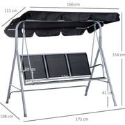 3 Seater Swing Chair Outsunny