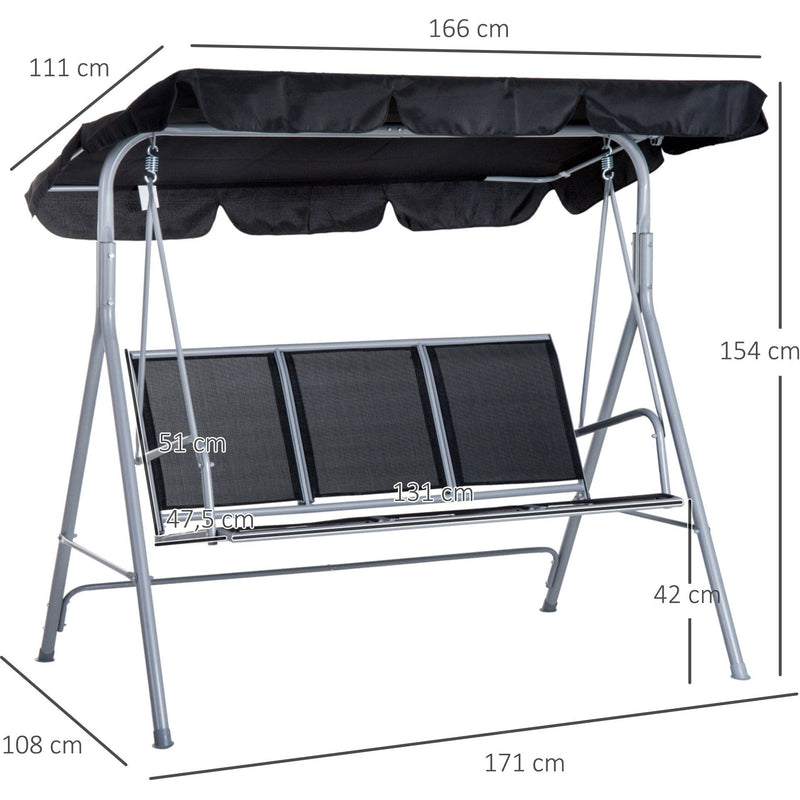 3 Seater Swing Chair Outsunny
