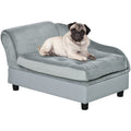 Light Blue Dog Sofa with Storage (76x45x41.5cm) Pawhut