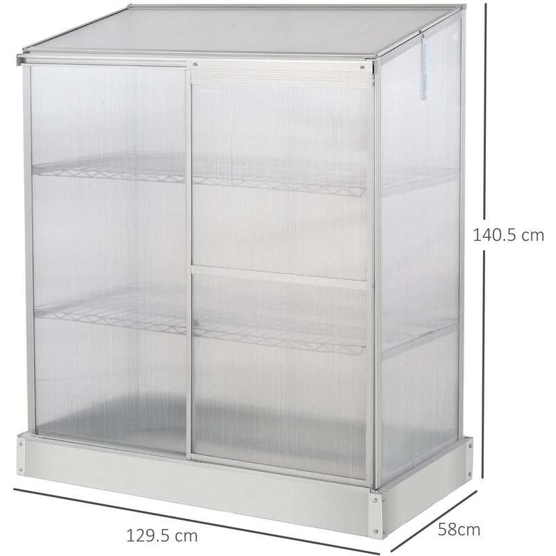 Mini Greenhouse Cold Frame, 3 Tier, 129 x 58 x 140cm
