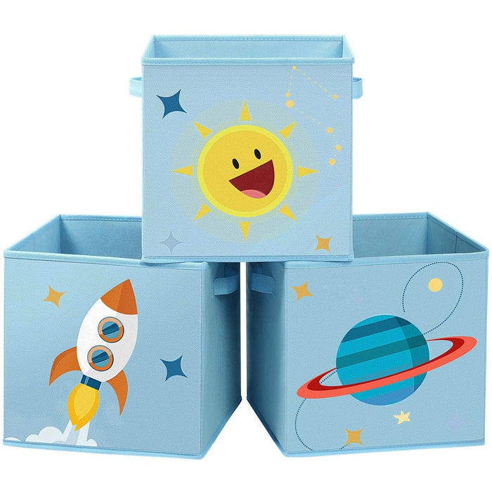 Fabric Toy Boxes, Space Themed (Set of 3)