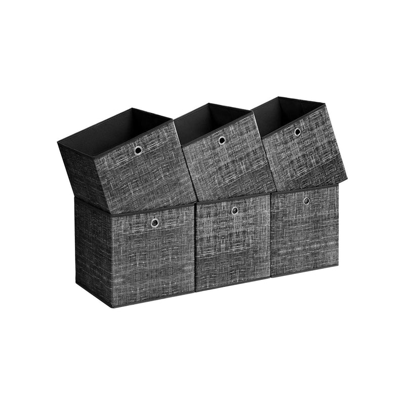 Songmics Fabric Boxes for Cube Storage, Black