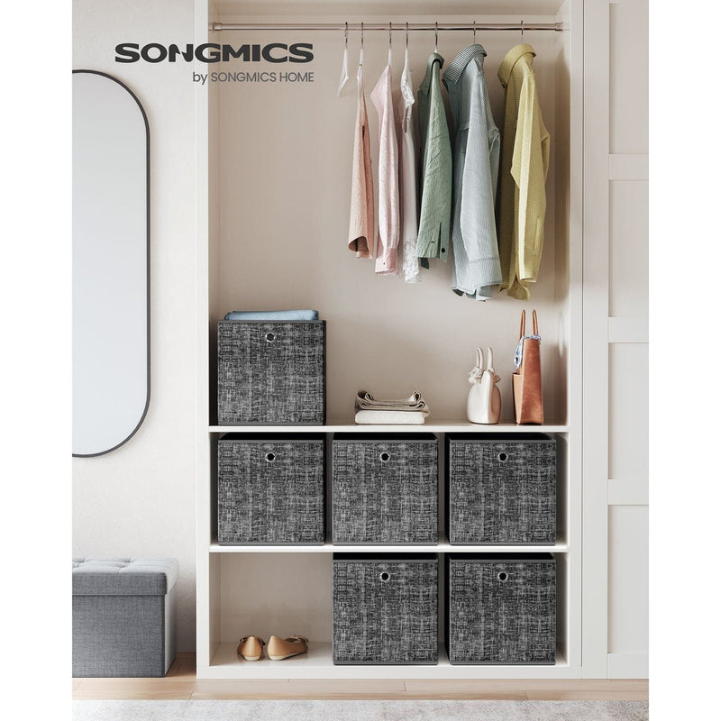 Songmics Fabric Boxes for Cube Storage, Black