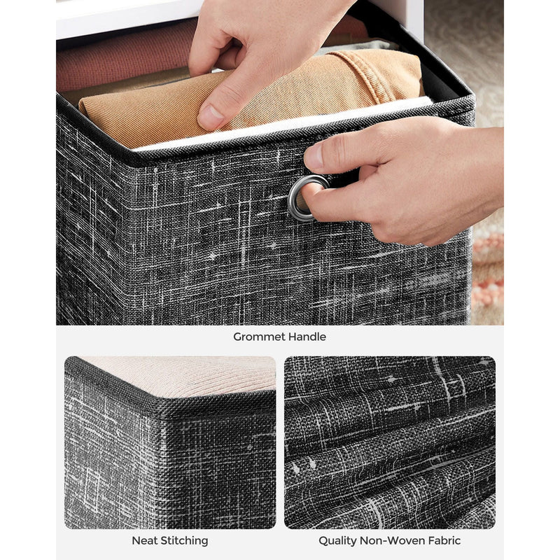 Songmics Fabric Boxes for Cube Storage, Black