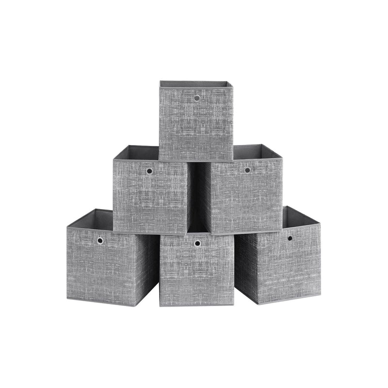 Songmics Fabric Boxes for Cube Storage, Grey