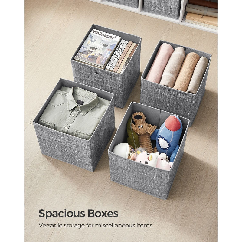 Songmics Fabric Boxes for Cube Storage, Grey